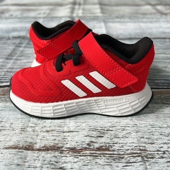 Adidas Duramo 10-ELI Running Shoe Red/White/Black Kid’s Size 5K - Picture 5 of 8